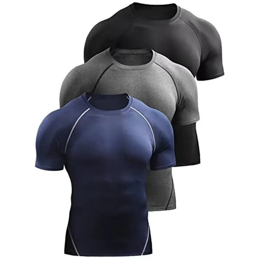 Men Sport Compression T-Shirt – Quick Dry Stretch Training Shirt